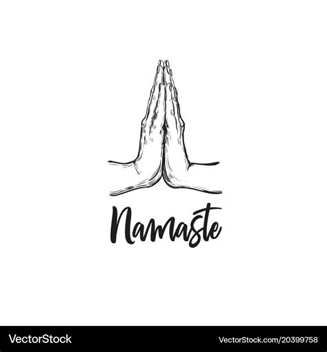 Namaste hand drawn Royalty Free Vector Image - VectorStock