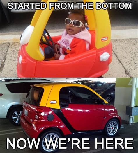 IRTI - funny picture #6728 - tags: started from the bottom red yellow toy car real car car