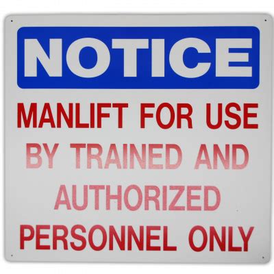 Safety Signs for Manlift Archives - Belt Manlift Sales, Equipment, Parts & Service