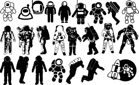 Astronaut silhouettes vector | Silhouette vector, Astronaut, Astronaut ...