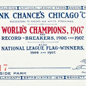 1908 CHICAGO CUBS Print Vintage Baseball Poster, Retro Baseball Poster, Classic Baseball Art ...