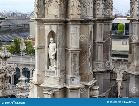 Rooftop View Milan Cathedral or Duomo Di Milano, the Cathedral Church ...