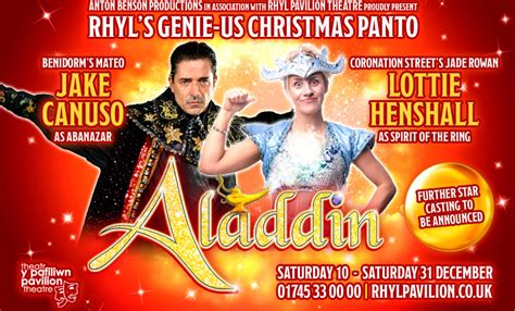 Another Coronation Street star confirmed for the Aladdin Christmas panto panto at Rhyl Pavilion ...