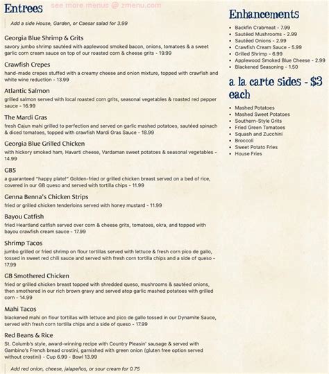 Online Menu of Georgia Blue Restaurant, Brookhaven, Mississippi, 39601 ...