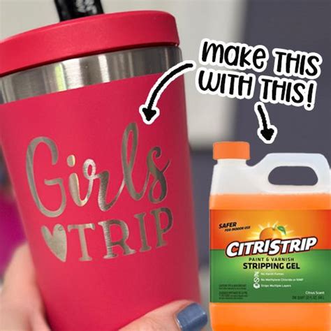 Tumbler Ideas DIY - How to Etch Tumblers with CitriStrip. Use your Cricut or Silhouette to make ...