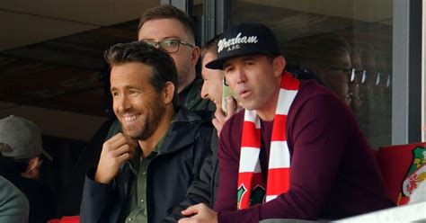 Ryan Reynolds and Rob McElhenney at Wrexham's National League match ...