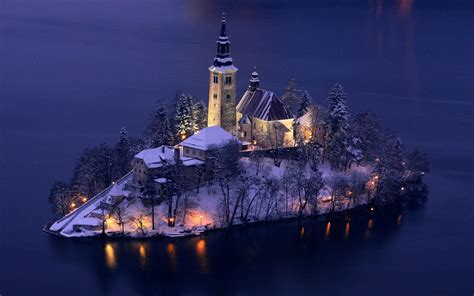 island, Church, Slovenia Wallpapers HD / Desktop and Mobile Backgrounds