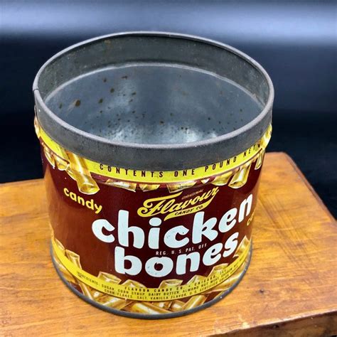 1950s VTG Flavour Candy Co. chicago CHICKEN BONES Candy Tin - Etsy ...