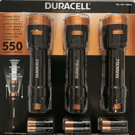 Duracell 550 Lumens LED Flash Lights. Pack of 3 Flash lights - AAA ...