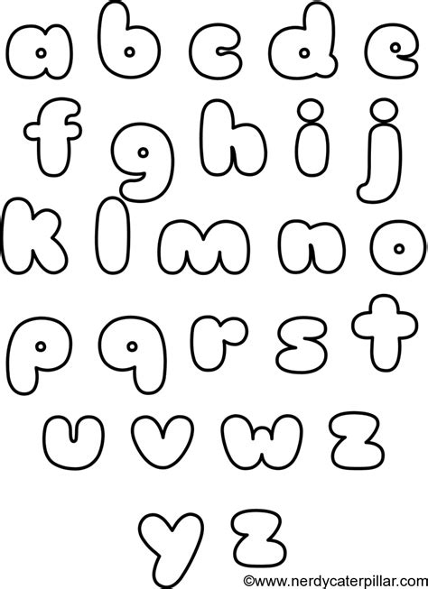 Lowercase Bubble Letters Printable | Bubble letter fonts, Bullet journal lettering ideas, Hand ...