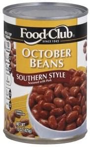 Food Club Southern Style October Beans - 15 oz, Nutrition Information ...