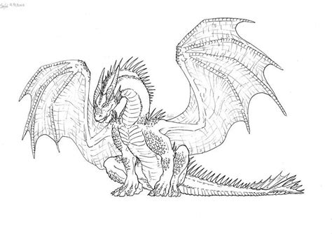 Sitting dragon Linework by BraveBabysitter on DeviantArt