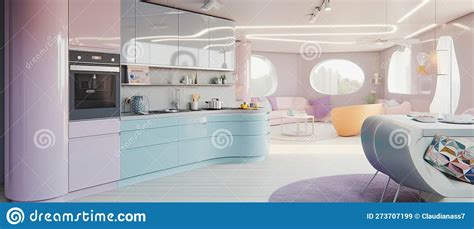 Futuristic Kitchen Design, Generative Ai Royalty-Free Illustration | CartoonDealer.com #273707187