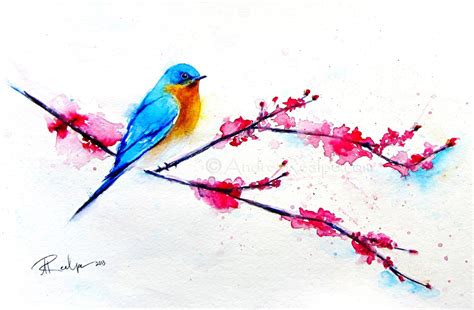 Bird Watercolor Painting Bird Art Print Bird Artwork Bird | Etsy in 2020 | Bluebird painting ...