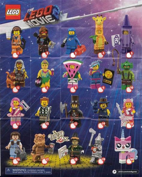 Lego Minifigures Sets The Lego Movie 2 Checklist Insert Collectors ...