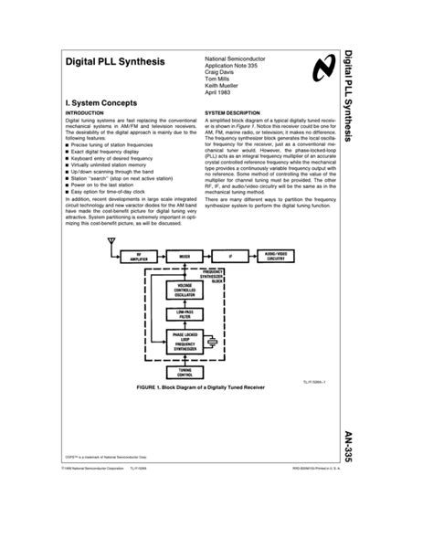 Digital PLL Synthesis Digital PLL Synthesis