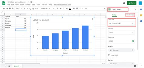 How to Create a Graph in Google Sheets - Edit Chart/Graph - Crazy Tech ...