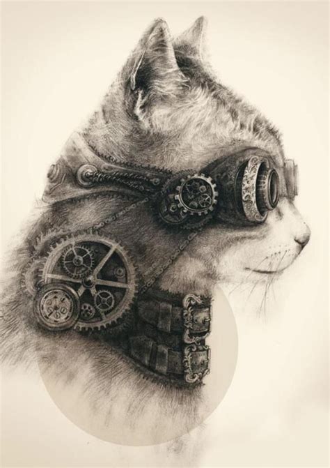 Steampunk Cat | prettyawfulthings in 2020 | Steampunk cat, Steampunk, Cat art