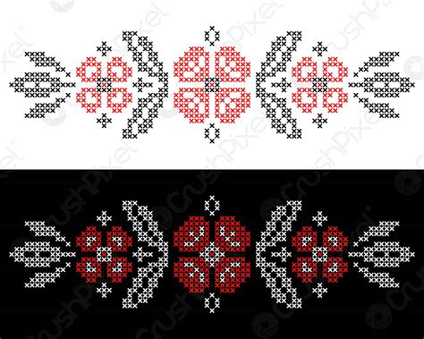 Cross-stitch embroidery in Ukrainian style - stock vector | Crushpixel