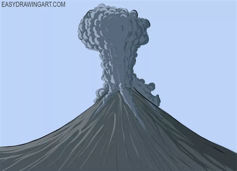 How to Draw a Volcano - Easy Drawing Art