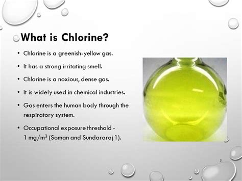 Massive Leak of Liquified Chlorine Gas - 2169 Words | Presentation Example