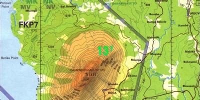 Mount Cameroon map - Cameroon mountains map (Middle Africa - Africa)