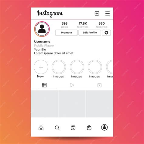 Premium Vector | Instagram user profile template