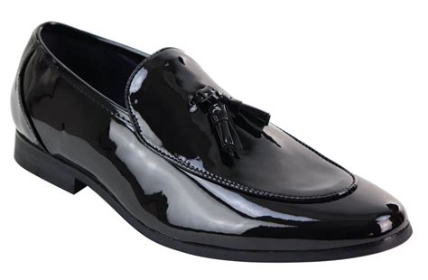 Mens Black Patent Shoes with Tassel: Buy Online - Happy Gentleman