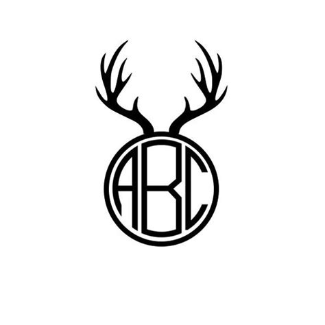 Antler Monogram SVG Reindeer SVG Files for Cricut Design