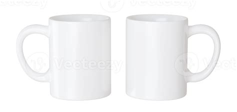 Two blank coffee mug isolated. 3d render mockup for sublimation design ...