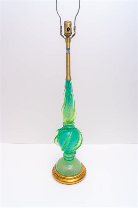 Murano Uranium Glass Lamp For Sale at 1stDibs