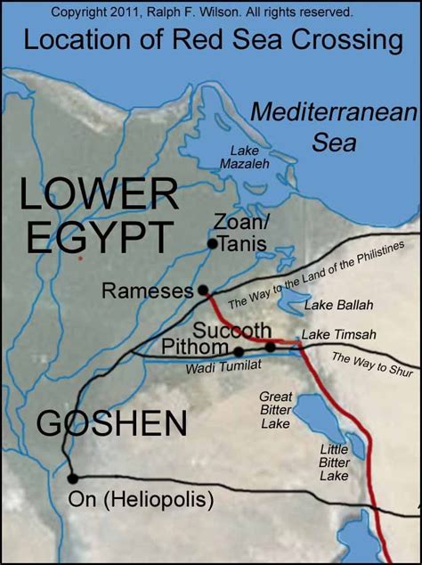 Possible location of the Red Sea (Reed Sea) crossing. | Bible science ...