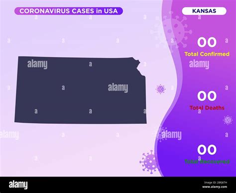 Kansas Map Covid-19, Corona Virus Infographic Vector Template Stock Photo - Alamy