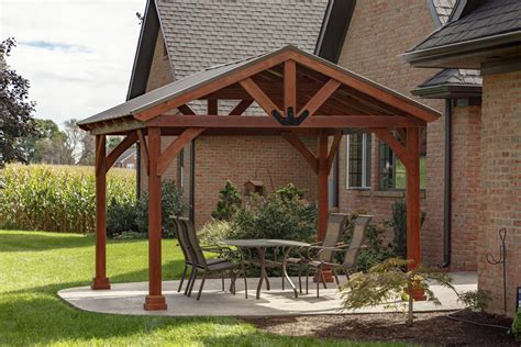 12x12 Backyard Wood Pavilion Kit (Canyon Brown) - YardCraft