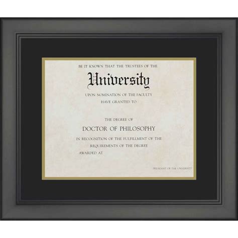 Black Diploma Frame with Black on Gold Double Mat | Frames for Diplomas