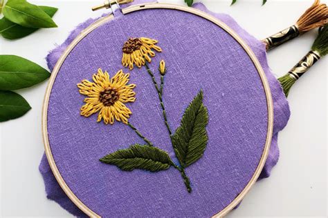 Beginner Daisy Flower Embroidery Pattern