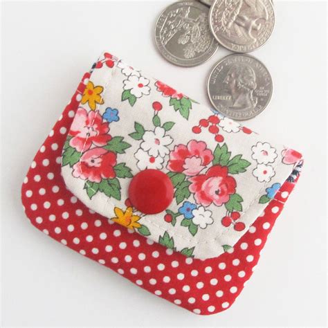 Floral Fabric Coin Purse | Mini pouch to use as change purse, jewelry pouch, earbud case, or ...