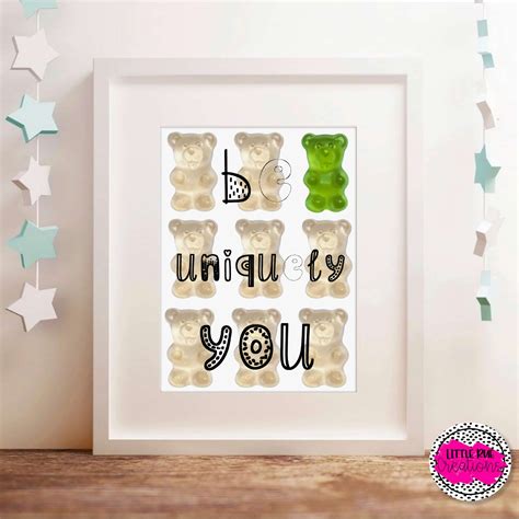 Kids Inspirational Posters With Colorful Gummy Bear Be - Etsy