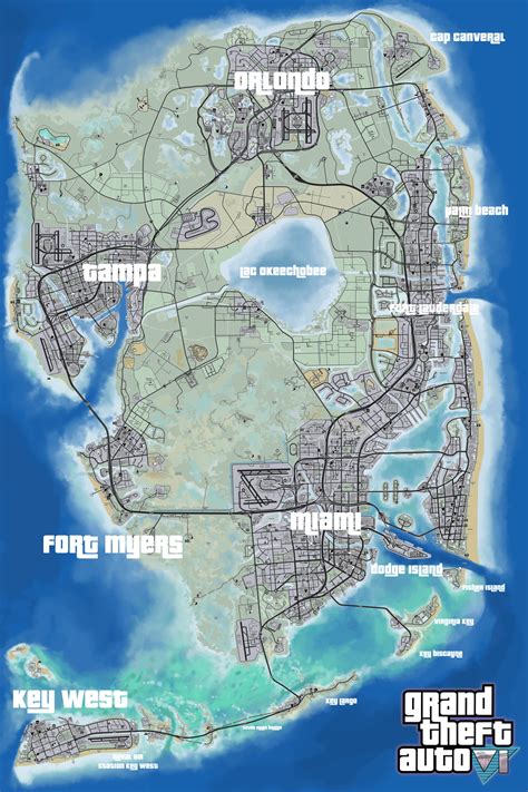 GTA 6 map with real locations : r/rockstar