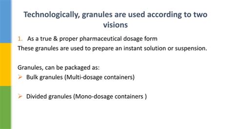 Granules - Pharmaceutics