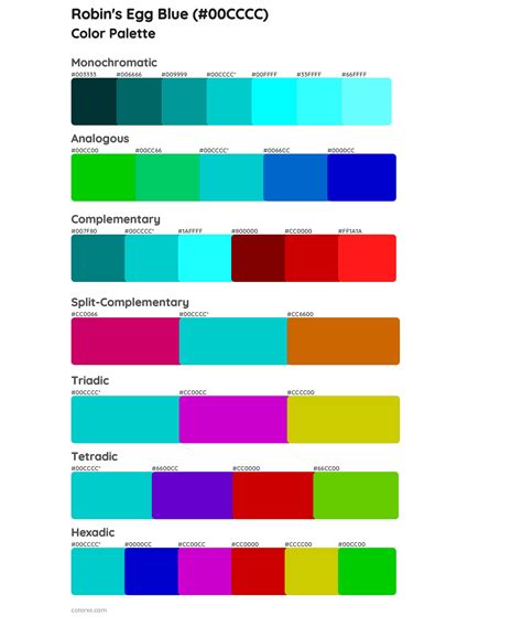 Robin's Egg Blue color palettes - colorxs.com