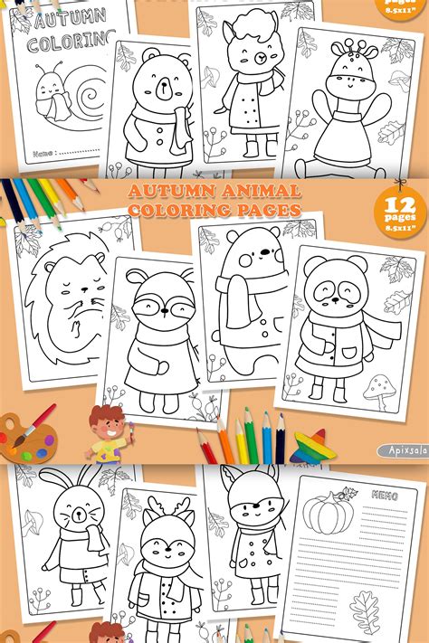 Autumn Animal Kids coloring pages | kids coloring pages