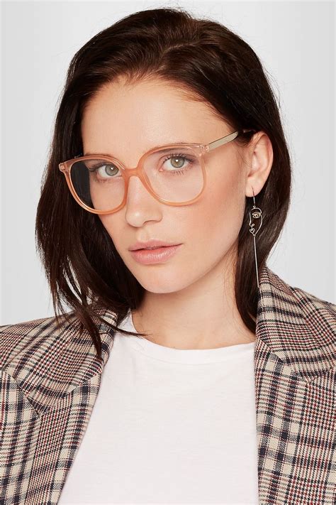 Peach Myrte square-frame acetate optical glasses | Chloé | Optical ...