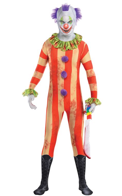 Scary Crazy Clown Suit Mens Fancy Dress Halloween Jester Circus Adults Costume | eBay
