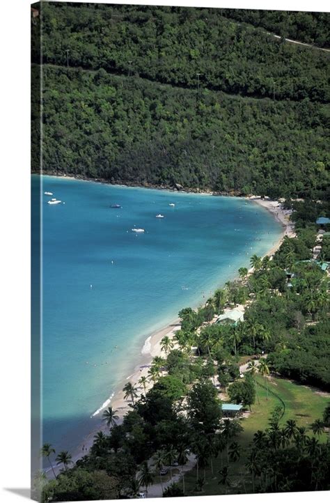 Caribbean, US Virgin Islands, St. Thomas, Magens Bay. Aerial view of bay and beach Wall Art ...