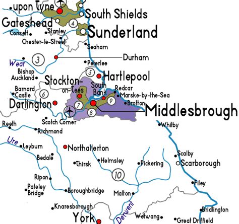 Middlesbrough Map and Middlesbrough Satellite Image