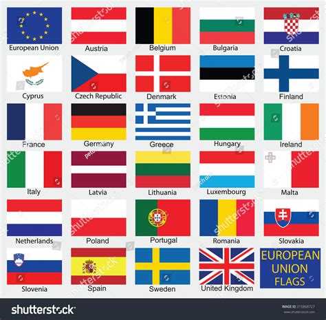 European Union Country Flags,Member States Eu Stock Vector Illustration ...