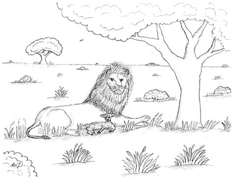 Robin's Great Coloring Pages: Lion laying down with the Lamb coloring page