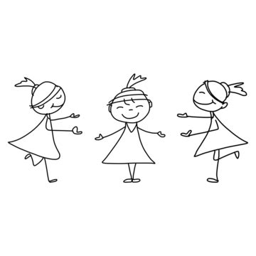 Hand Drawing Cartoon Concept Happy Business Woman Leader Character Person Vector, Leader ...