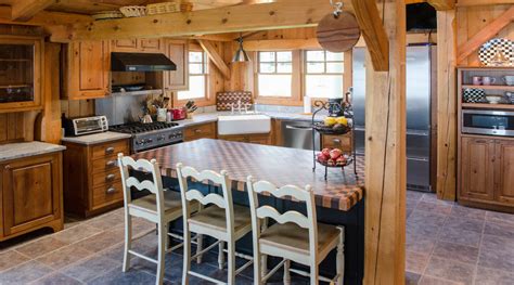 Timber Frame Lake House Kitchen + Bath Remodel - Residential